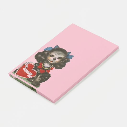 Post-it® Chiot vintage Valentine (Incliné)