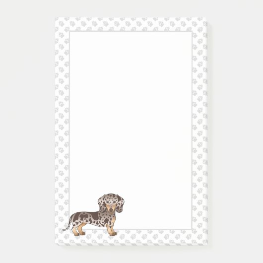 Post-it® Chocolat & Tan Dapper Cheveux Courte Dachshund & P (Devant)