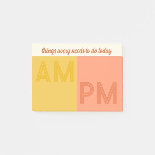 Post-it® Choses à faire aujourd'hui AM / PM (Devant)