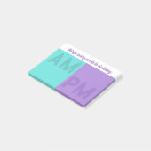 Post-it® Choses à faire aujourd'hui AM / PM Turquoise Viole (Incliné)