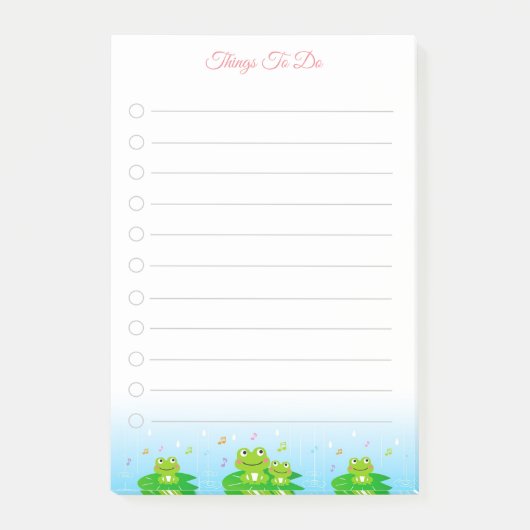 Post-it® Choses à Faire avec des Petits Grenouilles Heureux (Devant)
