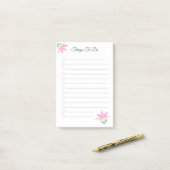 Post-it® Choses à faire avec la fleur d'Amaryllis rose (Sur un bureau)