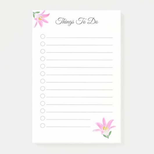 Post-it® Choses à faire avec la fleur d'Amaryllis rose (Devant)