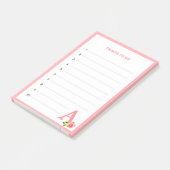 Post-it® Choses à faire avec monogramme rose et fleurs (Incliné)