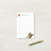 Post-it® Choses à faire avec oiseaux et chats  Notes (Sur un bureau)