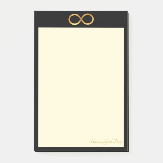 Post-it® Choses à faire avec symbole d'infini doré (Devant)
