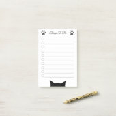 Post-it® Choses à faire avec tête et pattes de chat (Sur un bureau)