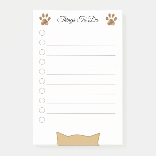 Post-it® Choses à faire avec tête et pattes de chat moderne (Devant)