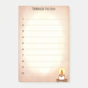 Post-it® Choses à faire avec une bougie sur un parchemin