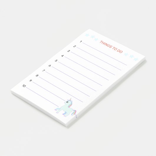 Post-it® Choses à faire et licorne (Incliné)