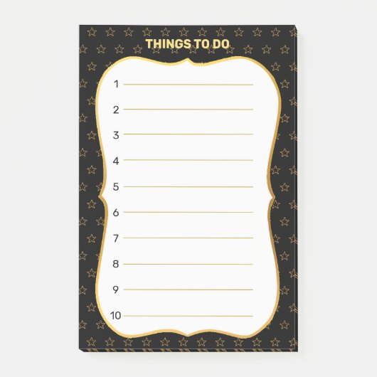 Post-it® Choses à faire et motif étoile alignés (Devant)