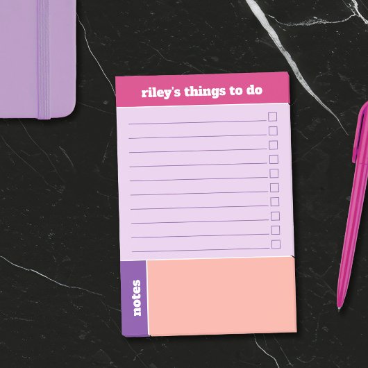 Post-it® Choses à faire et notes en fuchsia violet pêche