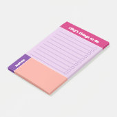 Post-it® Choses à faire et notes en fuchsia violet pêche (Incliné)