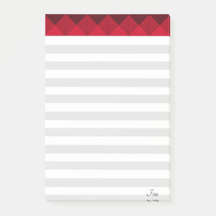 Post-it® Choses à faire gris argenté abstrait, rouge et bla