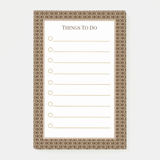 Post-it® Choses à faire marron beige blanc (Devant)