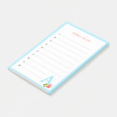 Post-it® Choses à faire Monogramme & Fleur Turquoise (Incliné)