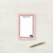 Post-it® Choses à faire Ours et points sur fond rose (Sur un bureau)