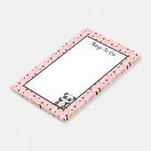 Post-it® Choses à Faire Panda et Points à Rayures sur Fond (Incliné)