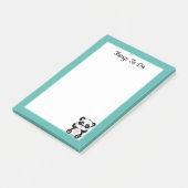 Post-it® Choses à Faire Panda sur Teal et Blanc (Incliné)
