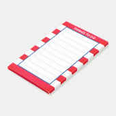 Post-it® Choses à faire rayées rouge et blanc (Incliné)