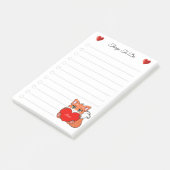 Post-it® Choses à faire & Renard mignon & Notes de cœur d'a (Incliné)