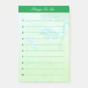 Post-it® Choses à faire sur lac des cygnes avec un fond ver