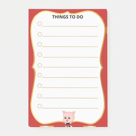 Post-it® Choses de cochons mignons à faire lignées (Devant)
