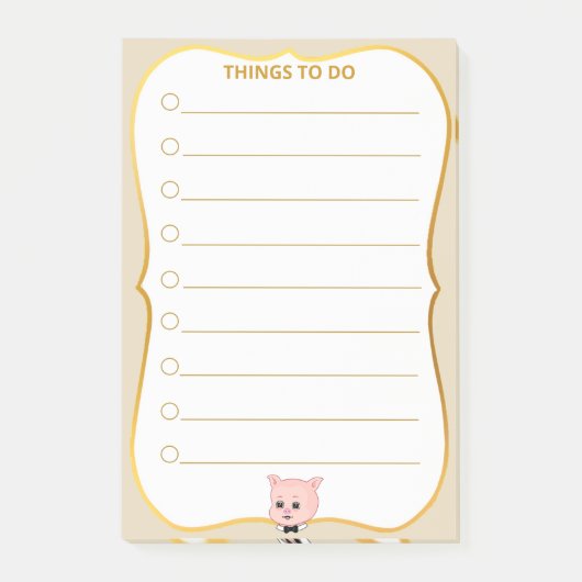 Post-it® Choses de cochons mignons à faire lignées (Devant)