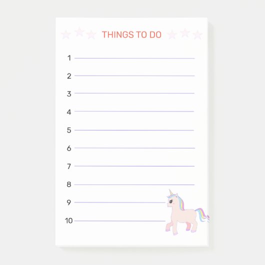 Post-it® Choses de licorne à faire (Devant)
