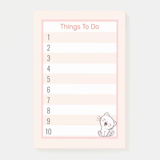 Post-it® Choses mignonnes à faire avec un chaton (Devant)