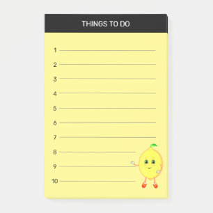 Post-it® Choses mignonnes et heureuses de citron à faire su