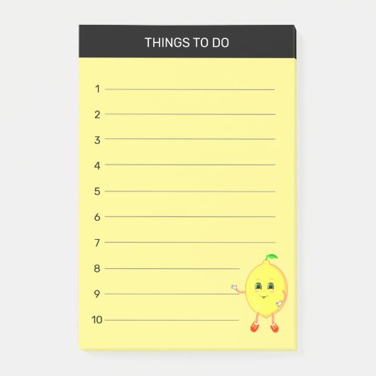 Post-it® Choses mignonnes et heureuses de citron à faire su (Devant)