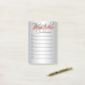 Post-it® CHOSES modernes d'argent d'aluminium de rose de (Sur un bureau)