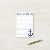 Post-it® Choses nautiques d'Ancre pour faire des notes de (Sur un bureau)