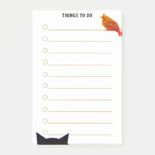 Post-it® Choses personnalisées à faire avec chat et oiseau