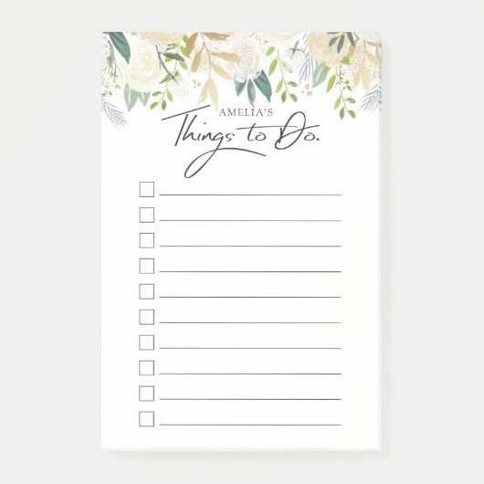 Post-it® Choses personnalisées par | blanches de rose pour (Devant)