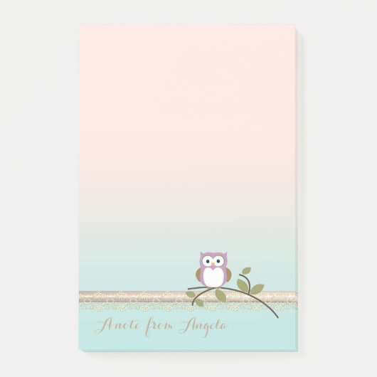 Post-it® Chouette adorable et mignonne (Devant)