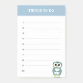 Post-it® Chouette Bleue En Acier Cute & Choses Modifiables  (Devant)