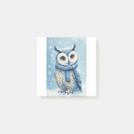 Post-it® Chouette Bleue Mignonne (Devant)