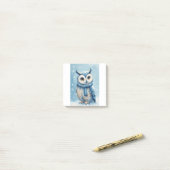 Post-it® Chouette Bleue Mignonne (Sur un bureau)