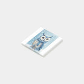 Post-it® Chouette Bleue Mignonne (Incliné)