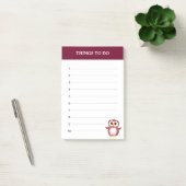 Post-it® Chouette burgundy mignonne & Choses à faire modifi (Bureau)