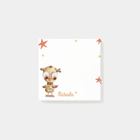 Post-it® Chouette Cartoon Cute Personnalisée (Devant)
