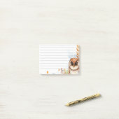 Post-it® Chouette d'automne (Sur un bureau)