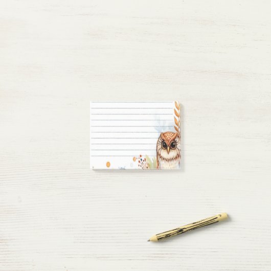 Post-it® Chouette d'automne (Sur un bureau)