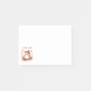Post-it® Chouette d'automne mignonne assise sur une branche