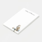 Post-it® Chouette effraie faune oiseau de proie nom personn (Incliné)