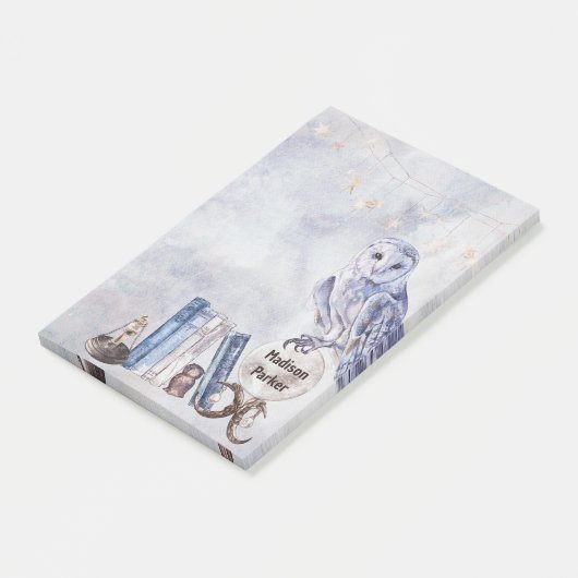 Post-it® Chouette et livres (Incliné)