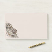 Post-it® Chouette mignonne, Aquarelle Oiseau Nature Bloc-no (Sur un bureau)