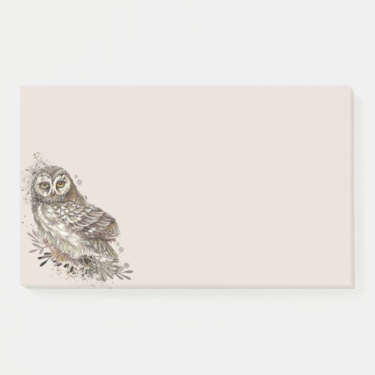 Post-it® Chouette mignonne, Aquarelle Oiseau Nature Bloc-no (Devant)